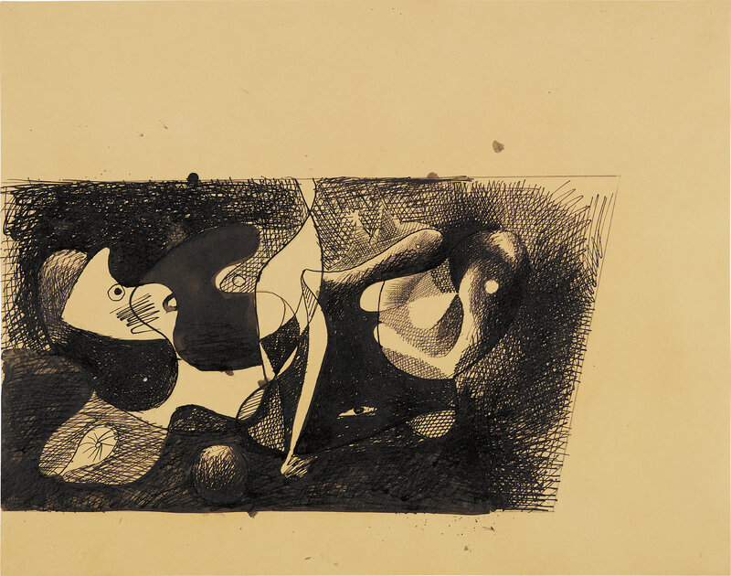Arshile Gorky, ‘Study for Nighttime, Enigma and Nostalgia’, ca. 1930-1932, Ink on paper, Phillips