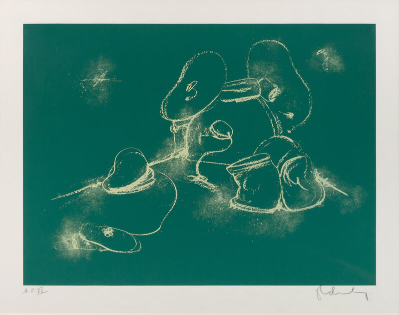 Claes Oldenburg, ‘Soft Drum Set - on Chalk Board’, 1972, Print, 2 color screenprint, Freeman's | Hindman