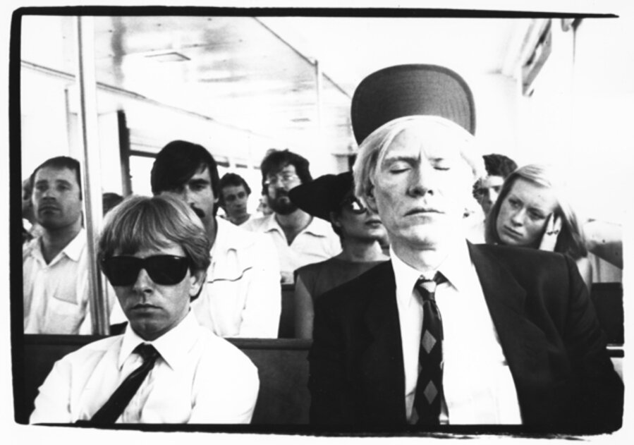 Andy Warhol with Rupert Smith, His Silkscreen Printer, on a Ferry to Fire Island 1979