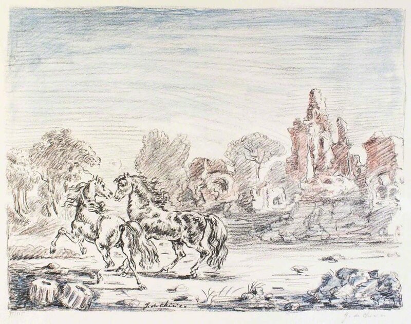 Giorgio de Chirico, ‘Cavalli e Rovine (Horses and Ruins)’, 1954, Print, Lithograph, Wallector
