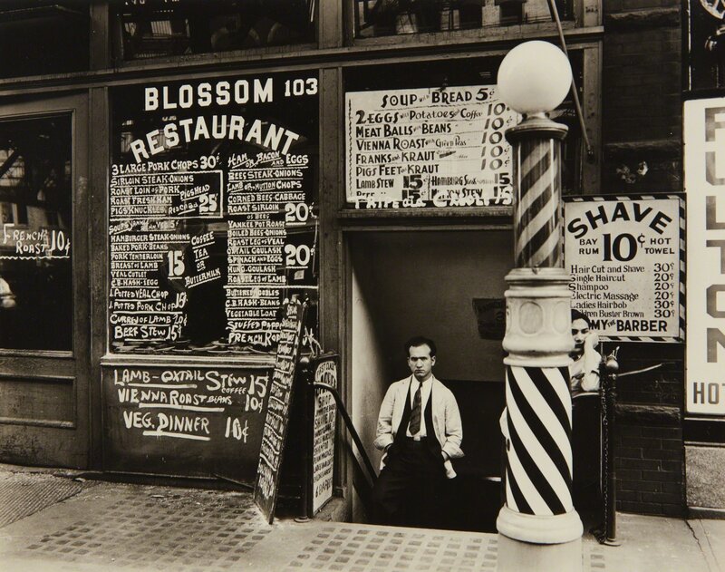Berenice Abbott, ‘Blossom Restaurant, 103 Bowery, Manhattan’, 1935, Photography, Gelatin silver print, Phillips