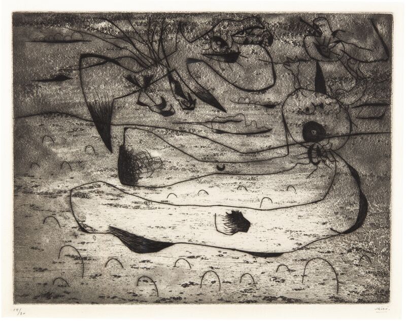 Joan Miró, ‘L'Aigle et la Femme la Nuit’, 1938, Print, Etching and drypoint, Artelandia Gallery