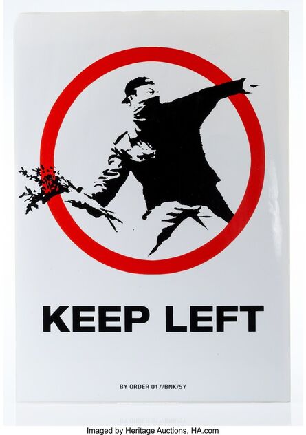 Banksy, ‘Keep Left, sticker’, 2006