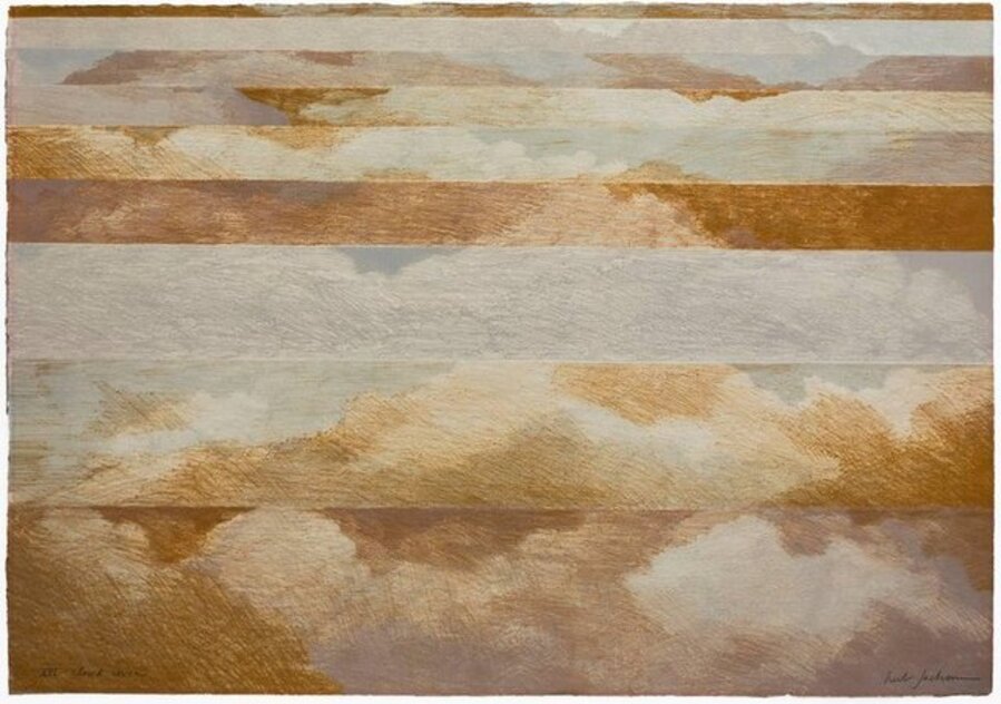 Abstract "Cloud Cover" 1972 Lithograph on Arches Paper
