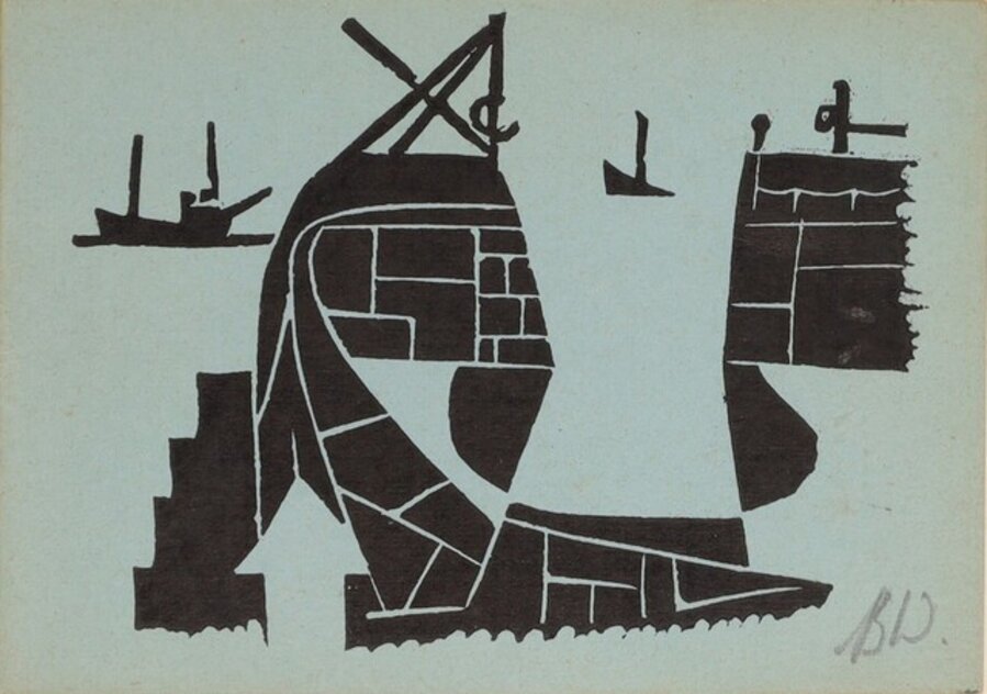 Cornish Harbour with Fishing Boats