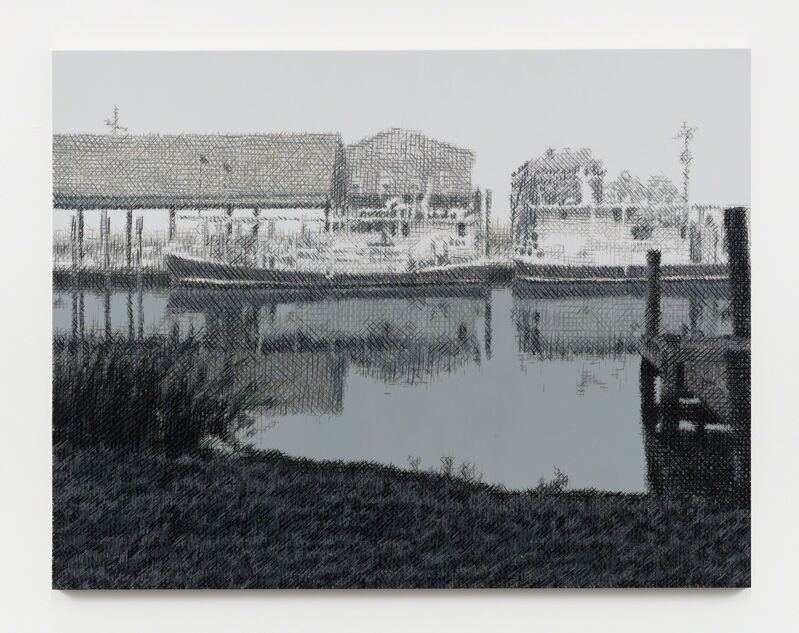 Wayne Gonzales, ‘Oyster Boats, Yscloskey, Louisiana’, 2019, Painting, Acrylic on canvas, Stephen Friedman Gallery