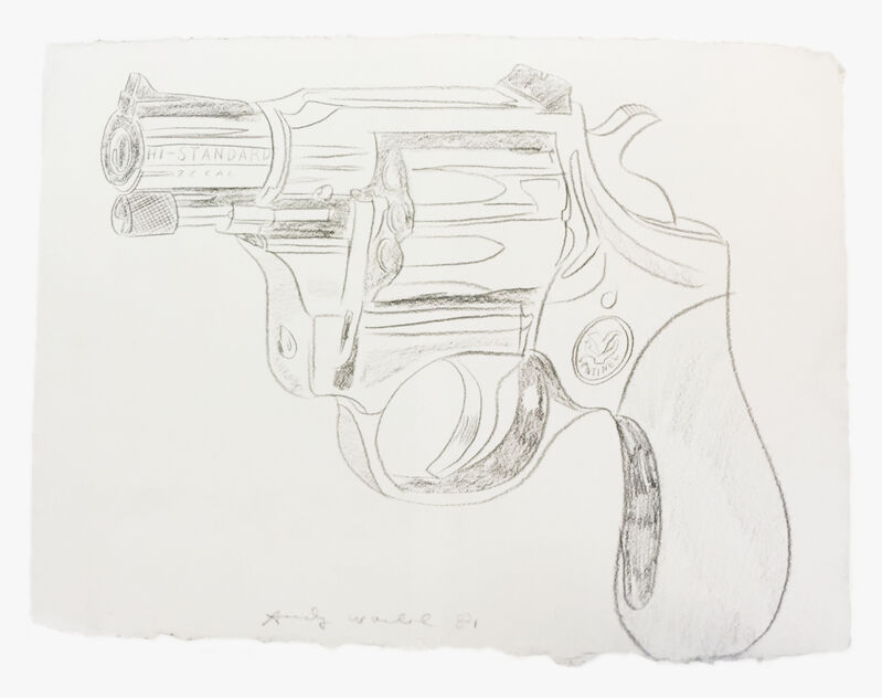 Andy Warhol, ‘Gun’, 1981, Drawing, Collage or other Work on Paper, Pencil on papel, Mirat 