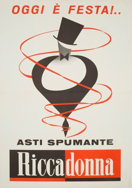 Armando Testa, ‘RICCADONNA ASTI SPUMANTE / OGGI E’ FESTA!’, ca. 1953