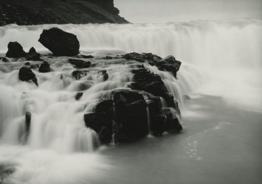 early morning - late Summer, Mythic Stone, Gullfoss/ Golden Falls River Hvítá, Suourland, Iceland