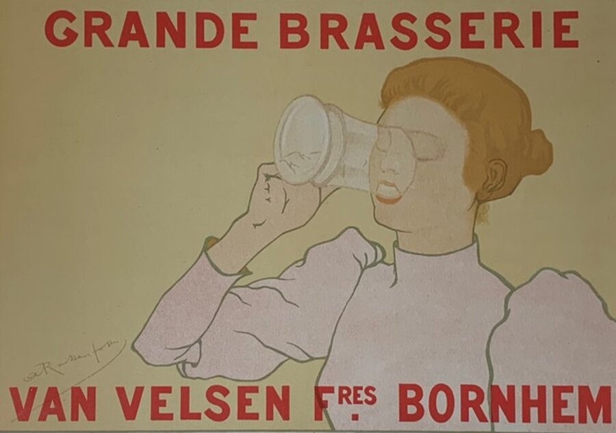 Belgian poster for the Grande Brasserie Van Velsen freres Bornhem