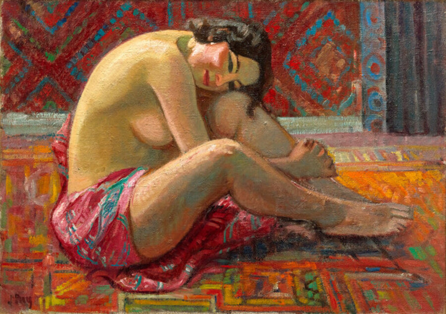 Mireille in a Red Bathrobe