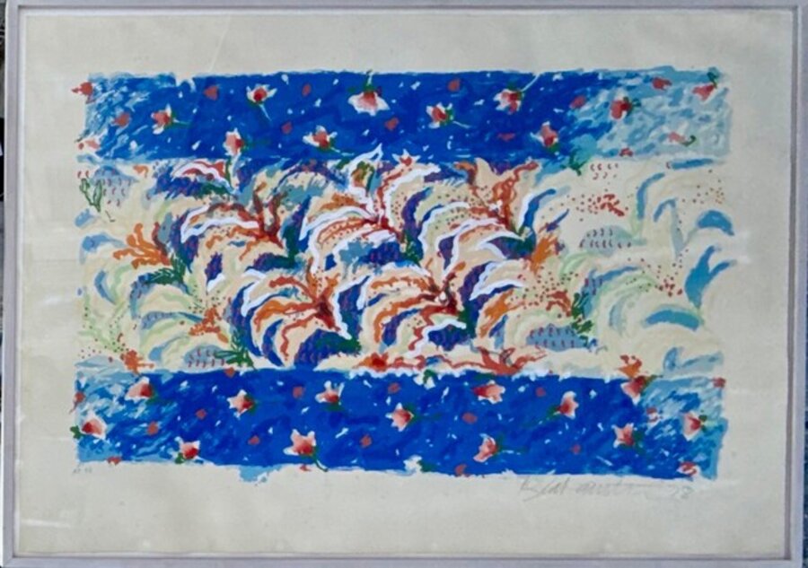 Lilies, Blue and Orange