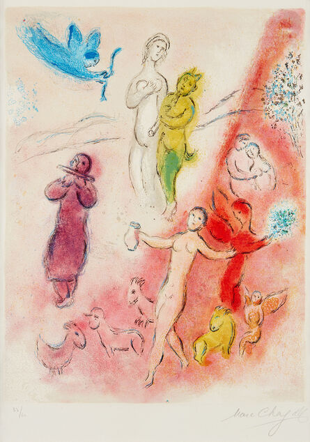 Marc Chagall, ‘La Fable de Syringe (The Syrinx Fable), plate 24 from Daphnis et Chloé (M. 332, see C. bks 46)’, 1961
