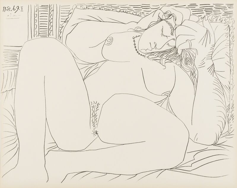 Pablo Picasso, ‘Femme Nue, nos. 11.8.69, nos. I & VI’, 1969, Reproduction, Two lithographs, Forum Auctions