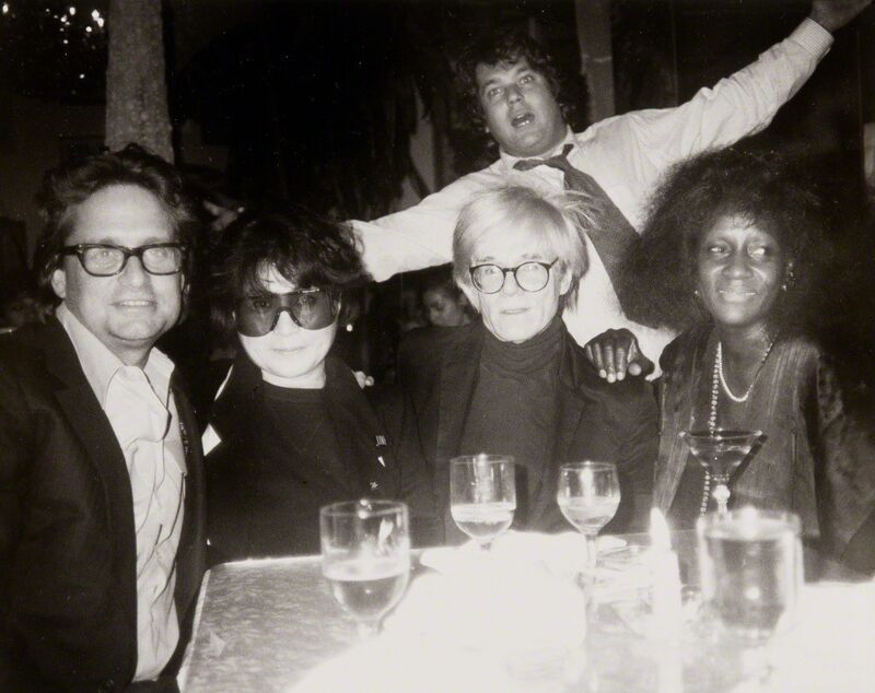 Andy Warhol, ‘Andy Warhol Photograph of Michael Douglas, Yoko Ono, Andy Warhol, Jann Wenner, ’, Photography, Silver gelatin print, Hedges Projects