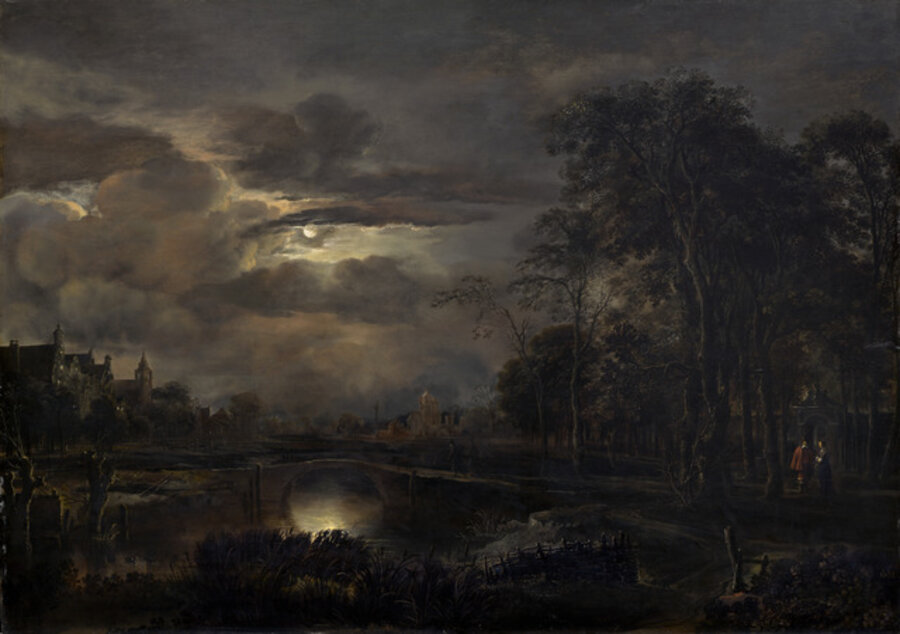 Moonlit Landscape with Bridge
