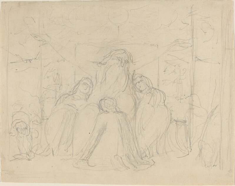 William Blake (1757-1827), ‘Job and His Daughters’, ca. 1821, Drawing, Collage or other Work on Paper, Graphite on laid paper, National Gallery of Art, Washington, D.C.