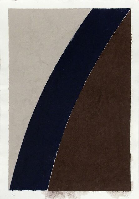 Ellsworth Kelly, ‘Colored Paper Image XII (Blue Curve and Gray)’, 1976