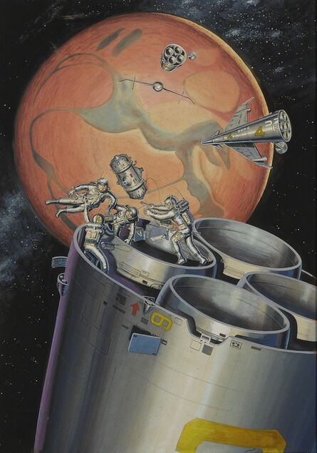 ‘[NASA MISSION TO MARS] UNTITLED EARLY DEPICTION BY AN UNIDENTIFIED ARTIST OF A NASA MISSION TO MARS, CA. 1960’