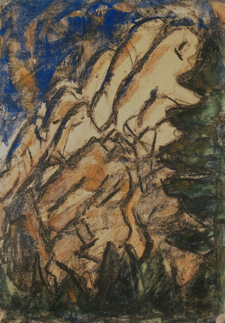 Christian Rohlfs, ‘Fels und Tannen (Rock and Firs)’, 1918