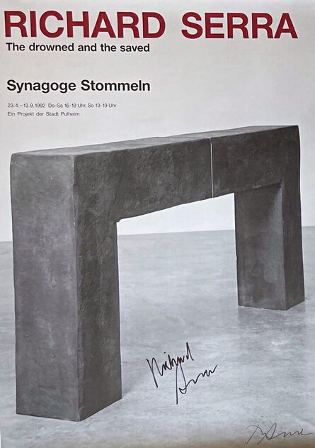 Richard Serra, ‘Synagoge Stommeln (German Synagogue) The Drowned and the Saved (Hand signed twice by Richard Serra)’, 1992