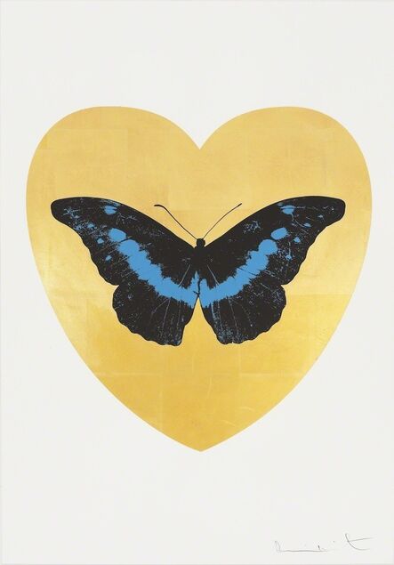 Damien Hirst, ‘I Love You - gold leaf, black, turquoise ’, 2015