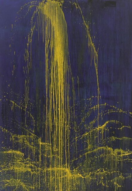 Pat Steir, ‘Smaller Yellow on Blue Waterfall’, 1992