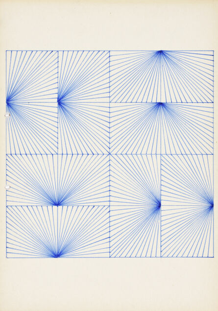 Károly Hopp-Halász, ‘Untitled (Radial Blue Sketch)’, 1968-1969
