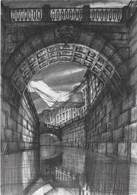 Sergei Tchoban, ‘Architectural contrasts 1. Bridge’, 2015
