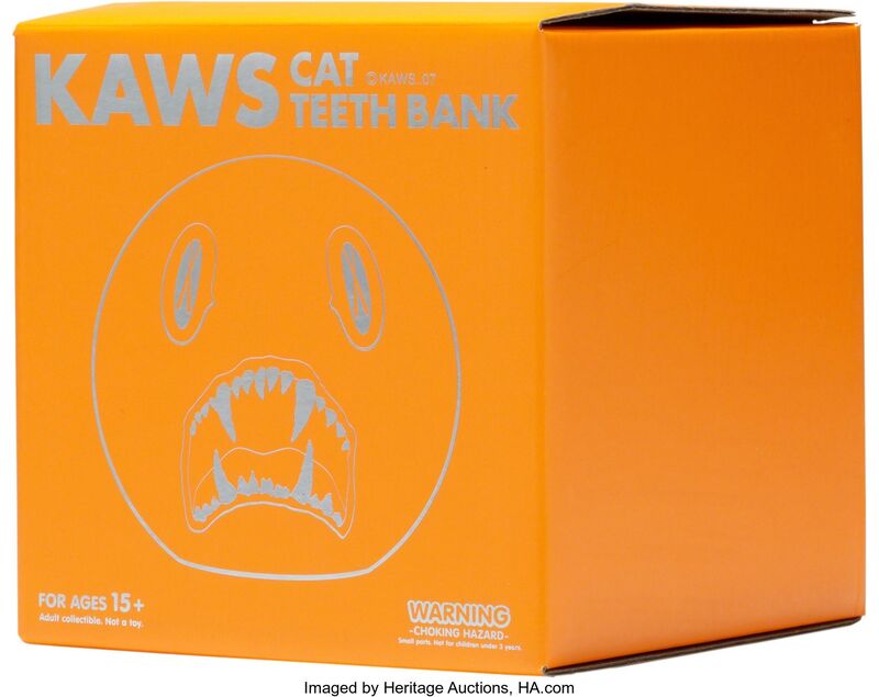 KAWS, ‘Cat Teeth Bank (Orange)’, 2007, Sculpture, Painted cast vinyl, Heritage Auctions