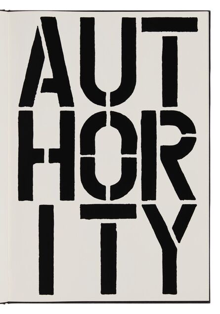 Christopher Wool, ‘Authority (page from Black Book) ’, 1989