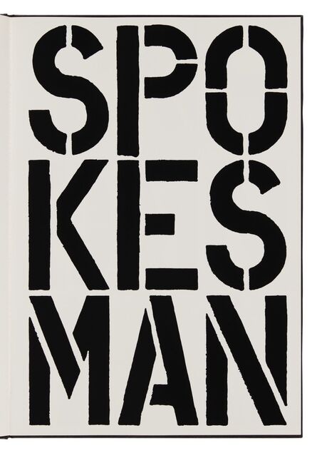 Christopher Wool, ‘Spokesman (page from Black Book) ’, 1989