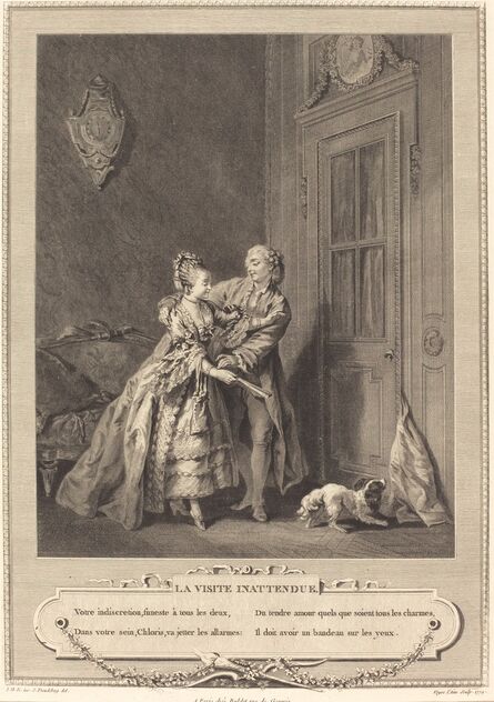 Nicolas Joseph Voyez after Sigmund Freudenberger, ‘La visite inattendue’, 1774