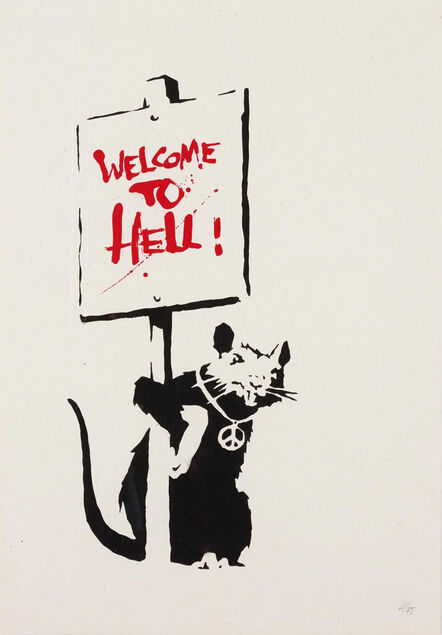 Banksy, ‘Welcome to Hell (Red) - Unsigned’, 2004