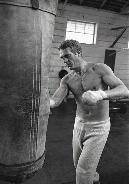 John Dominis, ‘Steve McQueen boxing in Los Angeles’, 1963