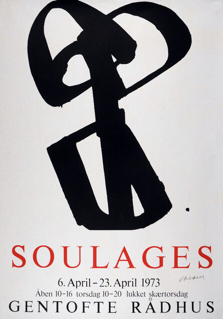 Pierre Soulages, ‘Soulages au Gentofte Rådhus - Sérigraphie n°1 - Hand-signed’, 1973