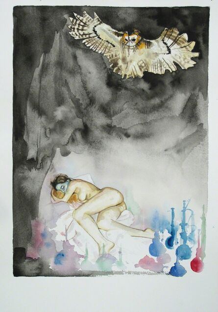 Troels Carlsen, ‘Sleeping Nude and Owl #2’, 2015