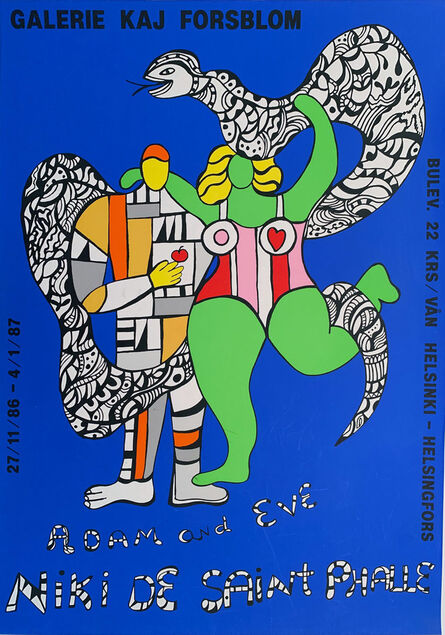 Niki de Saint Phalle, ‘Adamand Eve, Galerie Kaj Florsblom Gallery Poster by Niki de Saint Phalle’, 1987