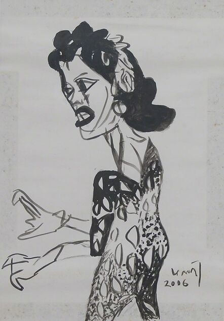 K. G. Subramanyan, ‘Girl executed in ink on paper, figurative by the Padma Vibhushan & Padma Bhushan awardee by the Govt. of India, K. G. Subramanyan’, 2006