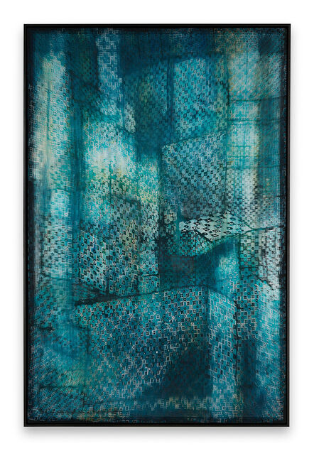 Shannon Bool, ‘Underwater City’, Textile paint and oil paint on silk