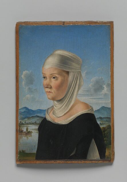 Jacometto Veneziano, ‘Portrait of a Woman, Possibly a Nun of San Secondo; (verso) Scene in Grisaille’, ca. 1485–95