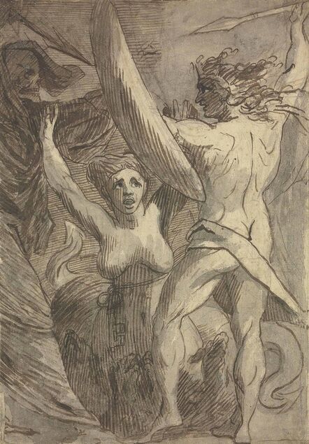 James Barry, ‘Satan, Sin and Death: 'Death and Sin met by Satan on his Return from Earth'’