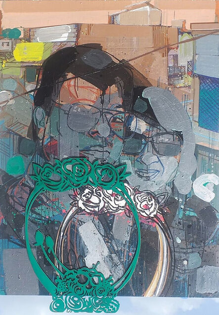 Uday Mondal, ‘Untitled, Diptych, Acrylic, Metallic on Canvas by Contemporary Indian Artist “In Stock”’, 2018-2019