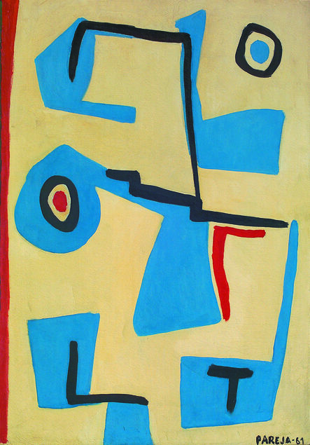 Miguel Ángel Pareja, ‘Formas en azul’, 1961