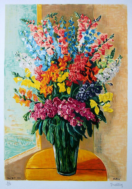 Moïse Kisling, ‘Bouquet on Yellow Table’, 1942