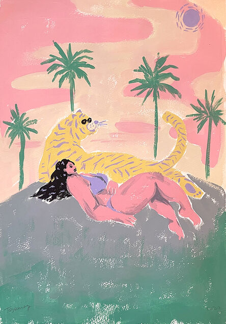 Toyameg, ‘Laying with Tiger’, 2021