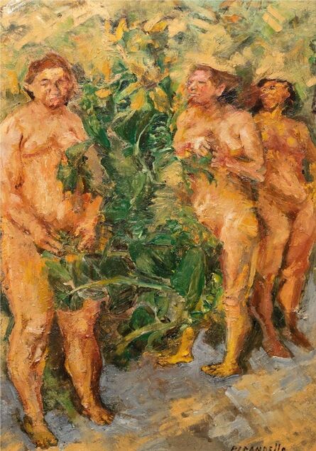 Fausto Pirandello, ‘Figure in the woods’, 1944