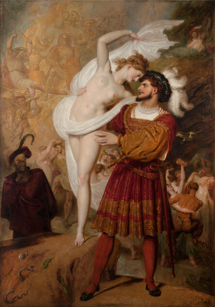 Richard Westall, ‘Faust and Lilith (Faust preparing to waltz with the young Witch at the Festival of the Wizards and Witches in the Hartz Mountains)’, 1831