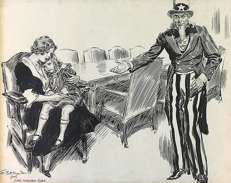 James Montgomery Flagg, ‘Uncle Sam’, 1931, Drawing, Collage or other Work on Paper, Pen and Ink on Paper, The Illustrated Gallery