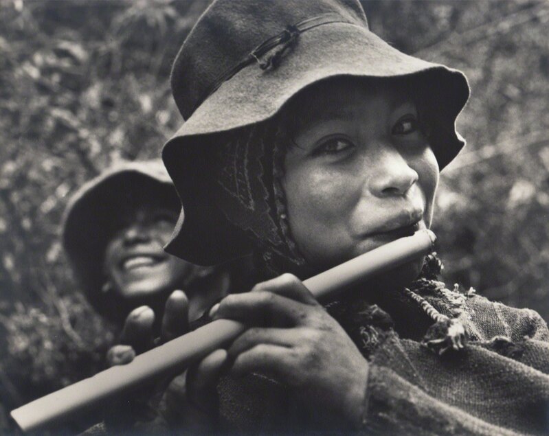 Eugene Harris, ‘Peruvian Flute Player’, Neg. date: 1955 c. / Print date: Later, Photography, Gelatin silver print, Alan Klotz Gallery
